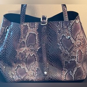 Sondra Roberts snake skin bag with Crossbody strap included purple hues
